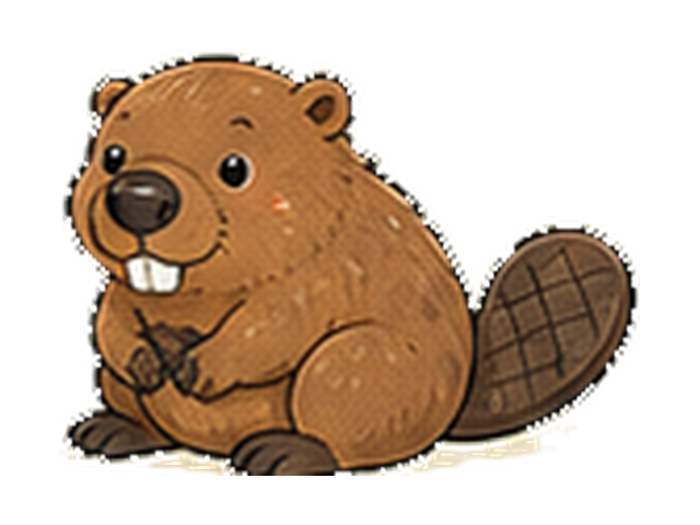 アメリカビーバーの子ども向け図鑑イラスト