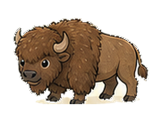 アメリカバイソンの子ども向け図鑑イラスト