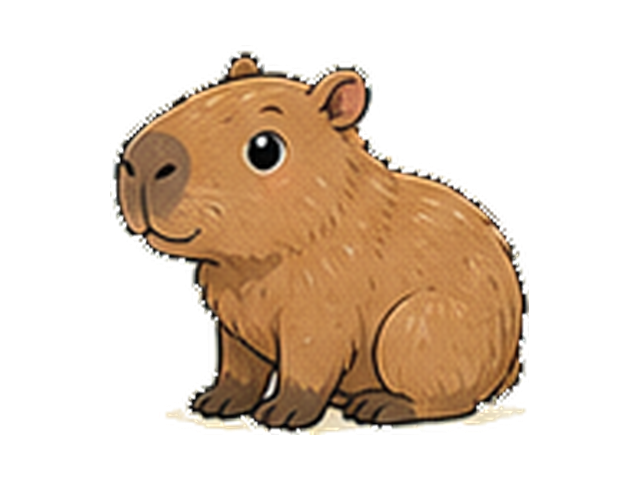 カピバラの子ども向け図鑑イラスト