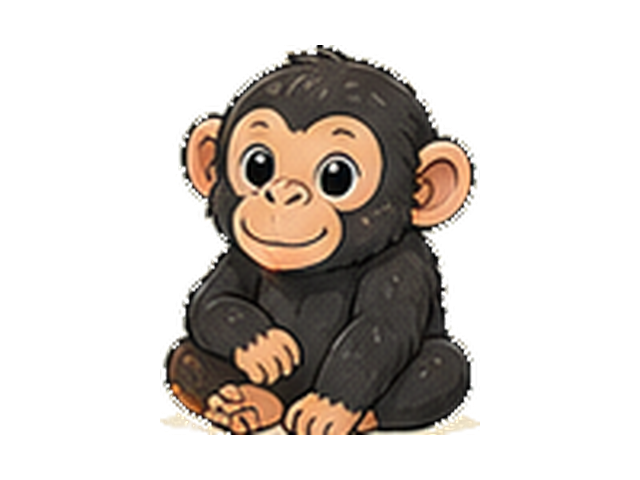 チンパンジーの子ども向け図鑑イラスト