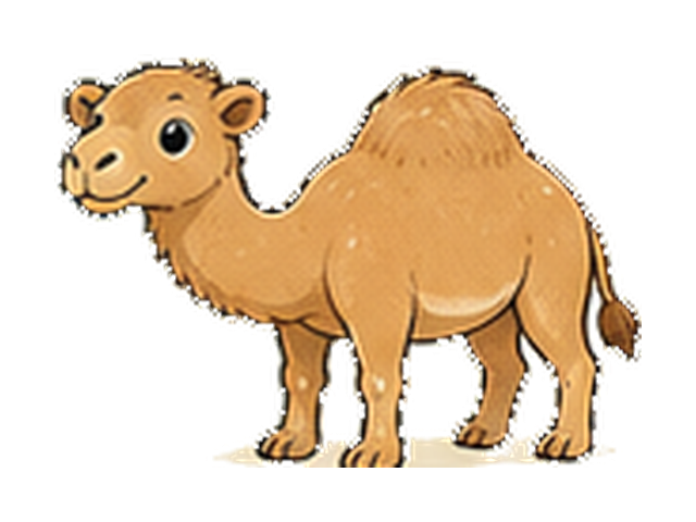 ヒトコブラクダの子ども向け図鑑イラスト