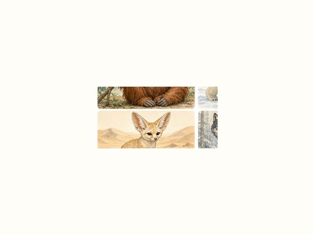 フェネックの図鑑イラスト