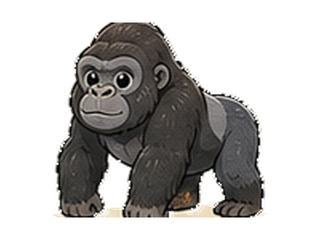 ニシゴリラの子ども向け図鑑イラスト