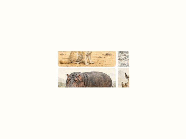 カバの図鑑イラスト