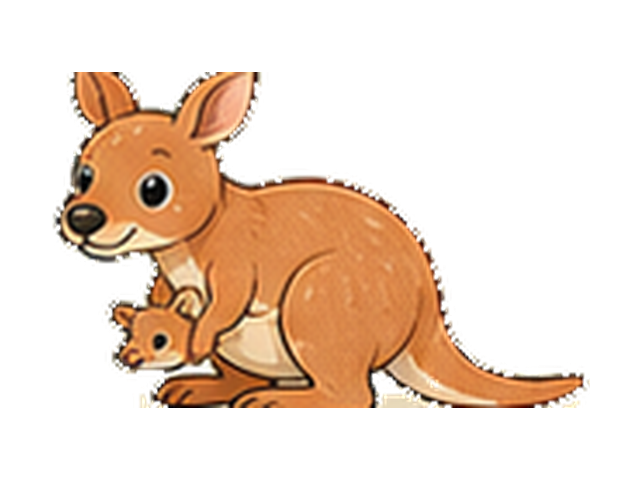 アカカンガルーの子ども向け図鑑イラスト
