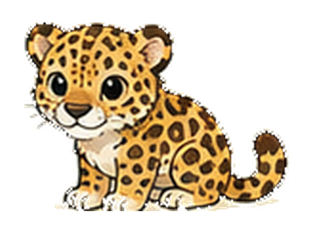 ヒョウの子ども向け図鑑イラスト