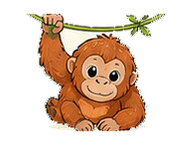 オランウータンの子ども向け図鑑イラスト