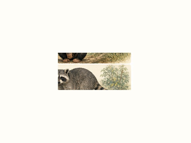 アライグマの図鑑イラスト