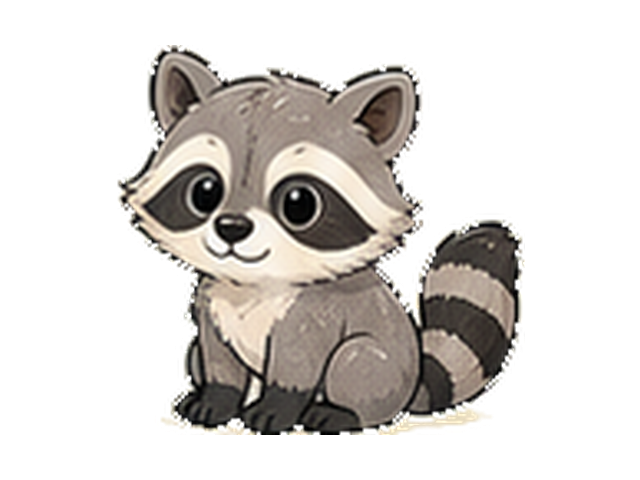 アライグマの子ども向け図鑑イラスト
