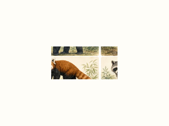 レッサーパンダの図鑑イラスト