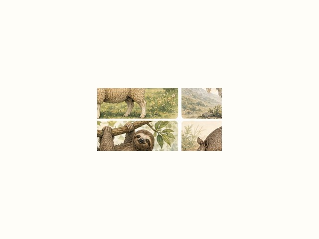 ミユビナマケモノの図鑑イラスト