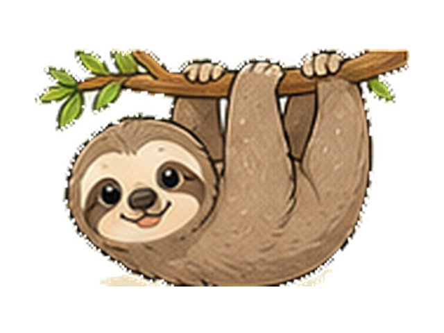 ミユビナマケモノの子ども向け図鑑イラスト