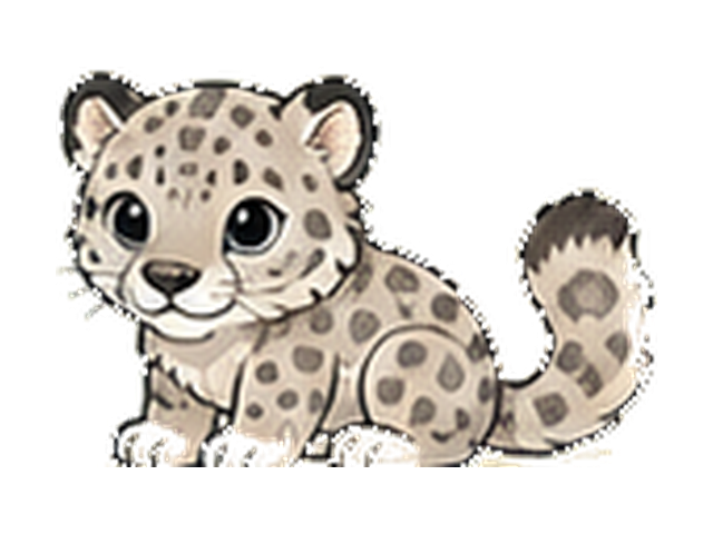 ユキヒョウの子ども向け図鑑イラスト