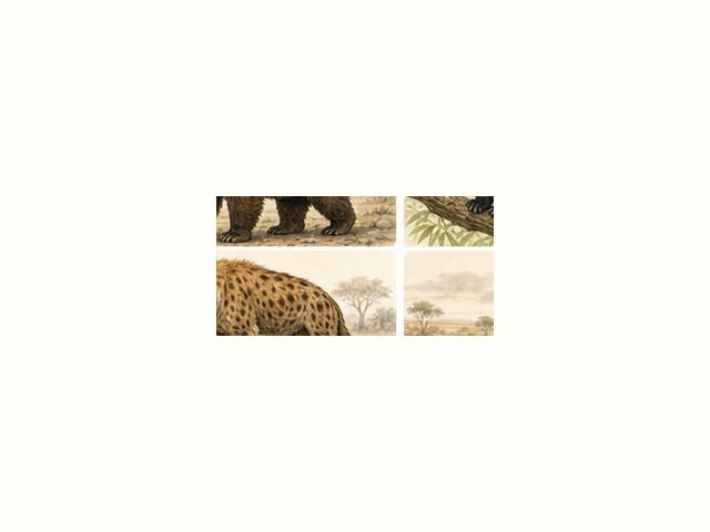 ブチハイエナの図鑑イラスト