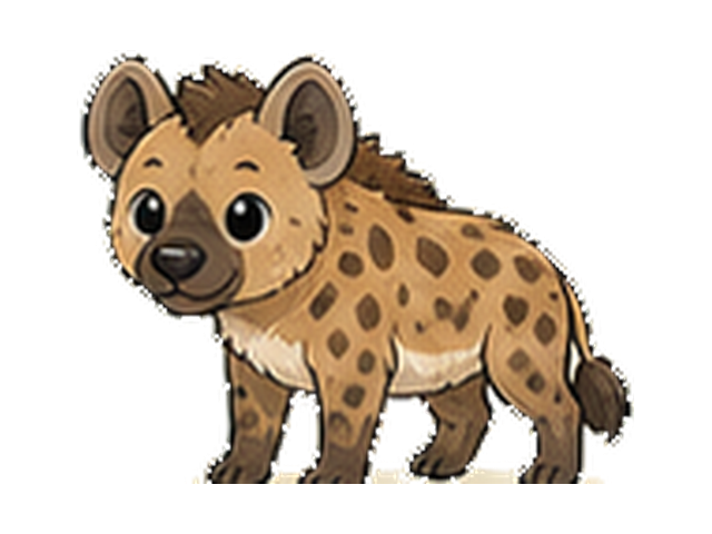 ブチハイエナの子ども向け図鑑イラスト