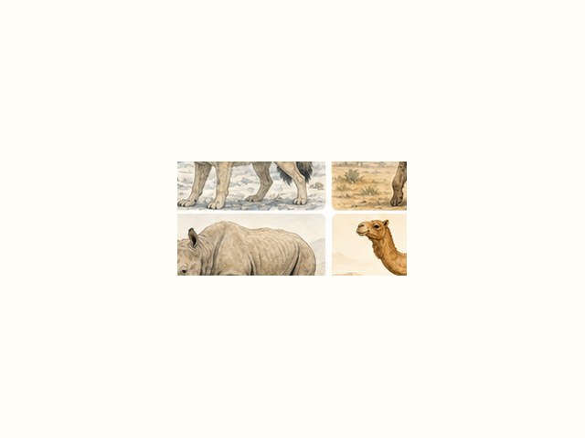 シロサイの図鑑イラスト