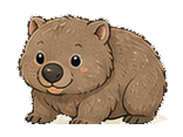 ヒメウォンバットの子ども向け図鑑イラスト