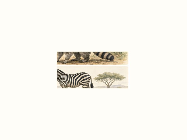 サバンナシマウマの図鑑イラスト