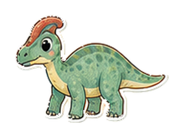ランベオサウルスの子ども向け図鑑イラスト