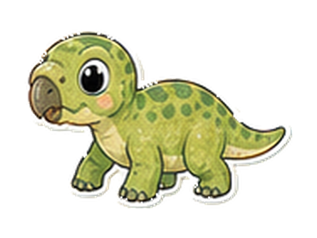 プシッタコサウルスの子ども向け図鑑イラスト