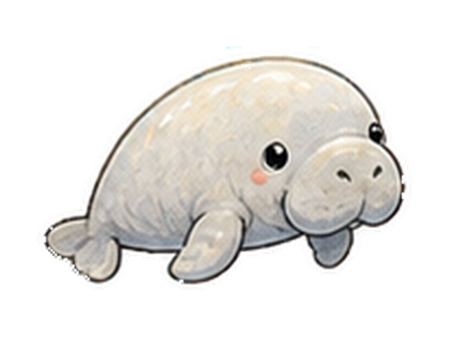 ジュゴンの子ども向け図鑑イラスト