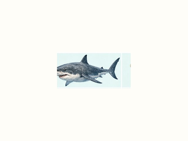 ホホジロザメの図鑑イラスト