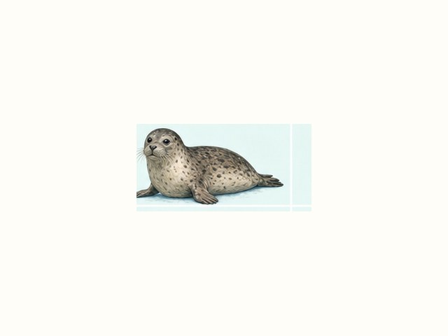 ゼニガタアザラシの図鑑イラスト