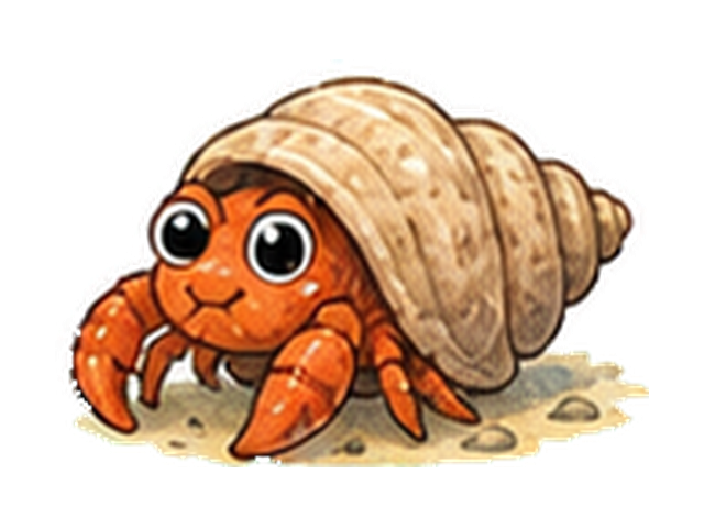 ホンヤドカリの子ども向け図鑑イラスト