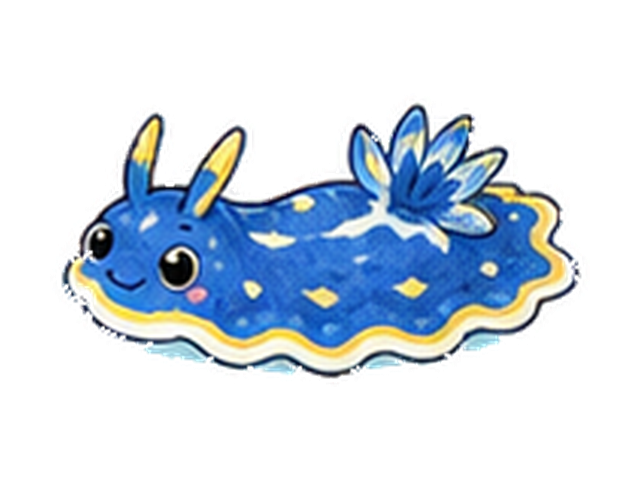 アオウミウシの子ども向け図鑑イラスト