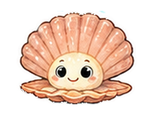 ホタテガイの子ども向け図鑑イラスト