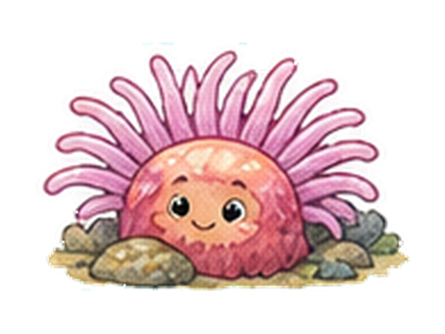 イソギンチャクの子ども向け図鑑イラスト