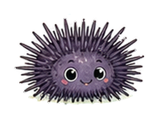 ムラサキウニの子ども向け図鑑イラスト