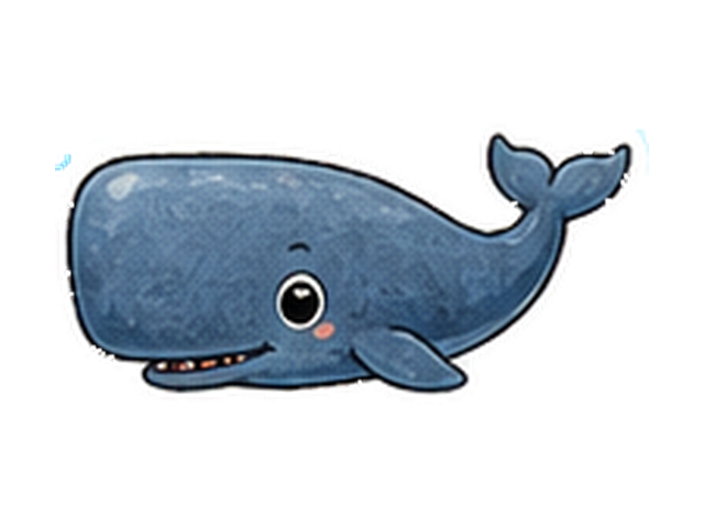 マッコウクジラの子ども向け図鑑イラスト